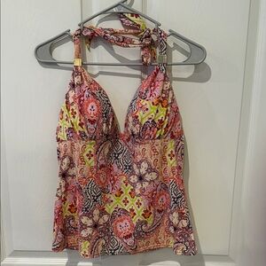 Victoria’s Secret Halter Paisley Print Tank Top in Pink & Coral